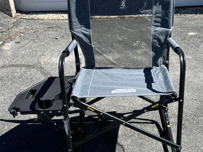 GCI Outdoor Freestyle Rocker with Side Table Rocker Chair - Heathered Pewter Gray