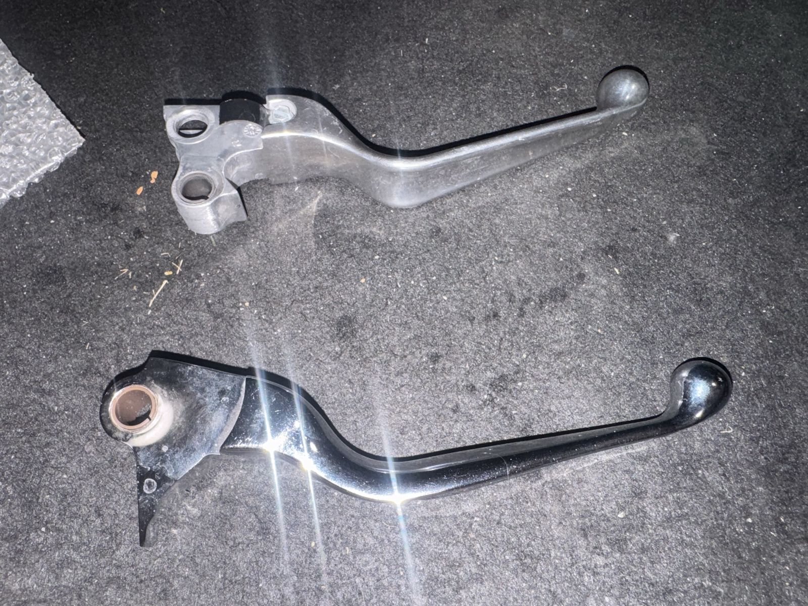 Motorcycle Brake & Clutch Hand Levers Set - Chrome and Silver Finish Softail