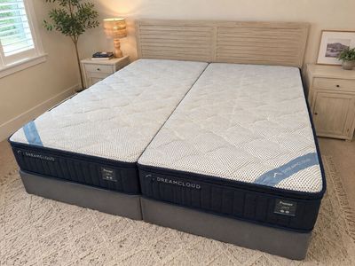 DreamCloud Premier Hybrid Mattress Set - 2 Twin XL (King Size) - Medium-Firm, Cashmere Blend Top