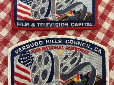 2 Versions RED & WHITE BSA Boy Scouts 2001 National Jamboree Patches Verdugo Hills Council CA Film & TV Capital Brand New