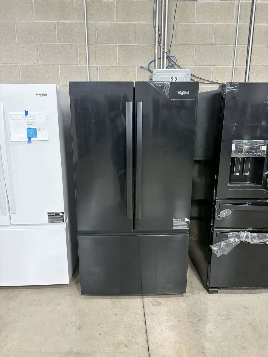 NEW WHIRLPOOL BLACK 31 C FT FRENCH DOOR FRIDGE