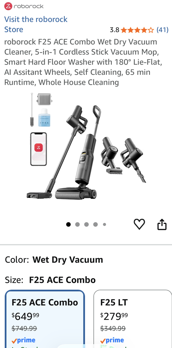 Roborock F25 Ace Combo Wet Dry Vacuum 5-1 Cordless - NIB - Unopened