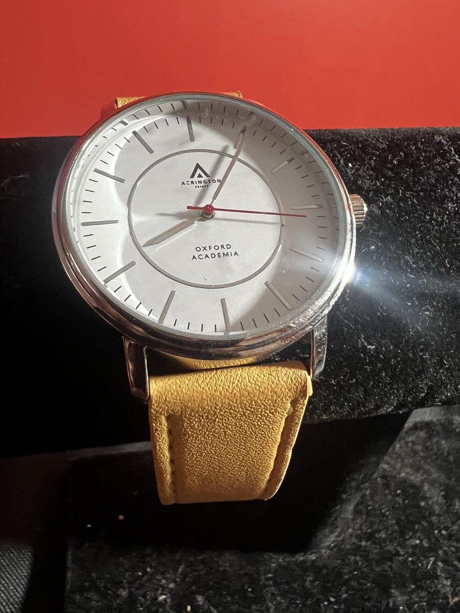 Acrington Estate Oxford Academia Quartz Watch with Yellow Leather Strap