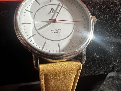 Acrington Estate Oxford Academia Quartz Watch with Yellow Leather Strap