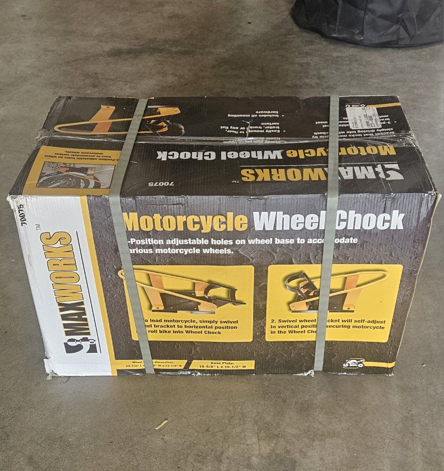 MaxxHaul Adjustable Motorcycle Wheel Chock Stand
