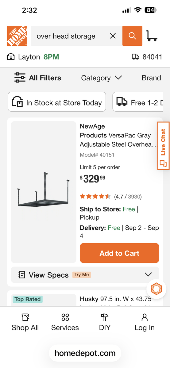 NewAge Overhead Rack