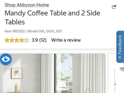 Mandy Coffee Table and 2 Side Tables
