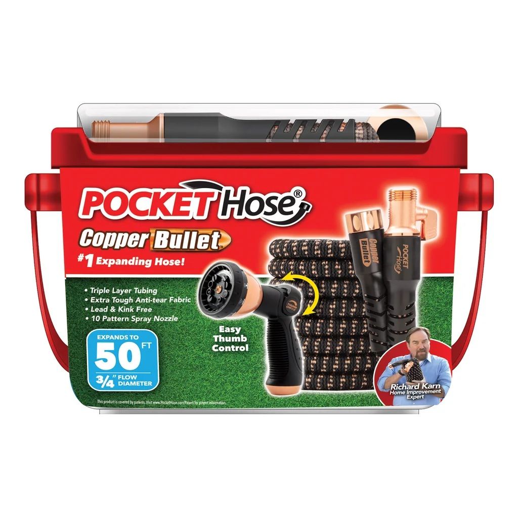 Copper Bullet Pocket-Hose 50ft with 10 Spray Settings 1843137 #101961