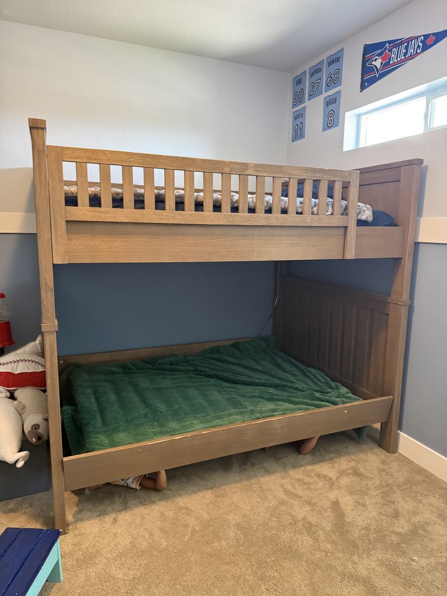Restoration Hardware Full-Over-Full Bunk Bed - Sturdy Wood Construction