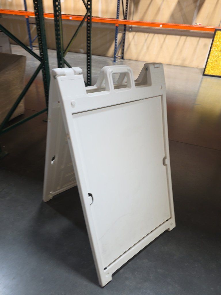White Plastic A-Frame Sign Holder Display Board
