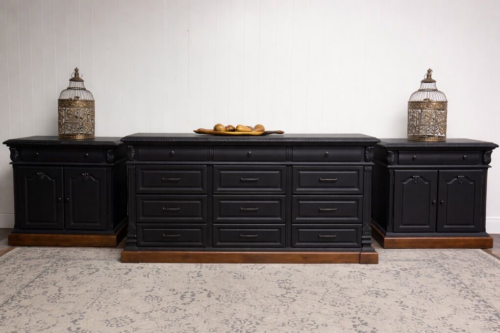 Matte Black King Size Dresser Set