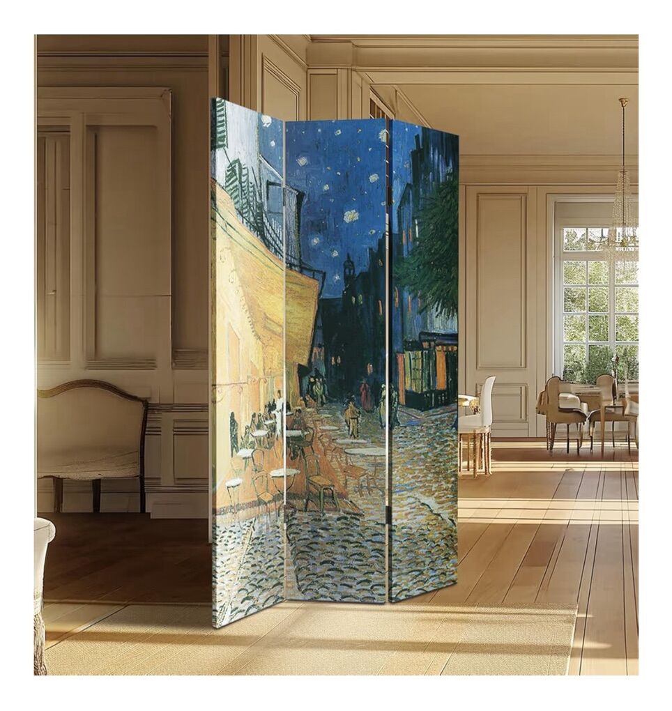 ARSTRIA 3-Panel 71in Folding Room Divider Van Gogh