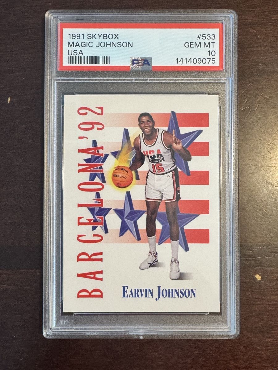 1991 Skybox Magic Johnson #533 Barcelona '92 Basketball Card - PSA GEM MT 10
