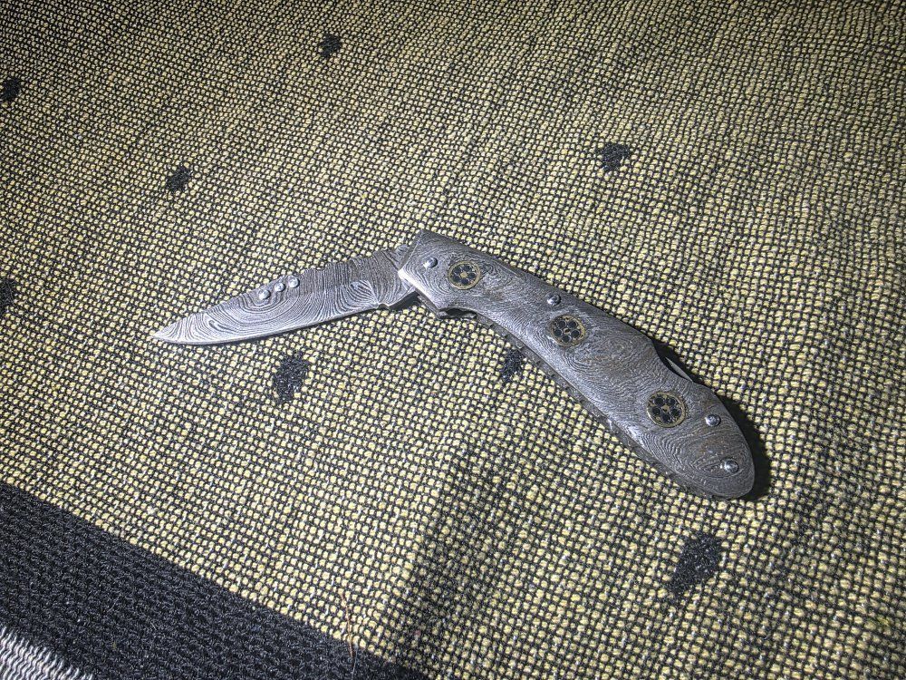 Damascus Folding Blade Pocket Knife (DM1135)*OBO