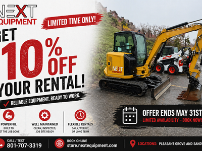**See Description for Current Promotion** Mini Excavators for Rent! 2 Ton - 8 Ton. Top Quality Machines
