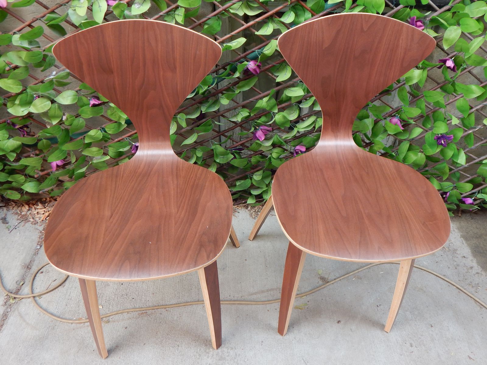 Modern Mid Century Chair. In stock: Set 2 new Wooden chairs