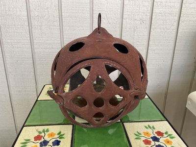 Japanese Cast Iron “Moon Form” Garden Lantern
