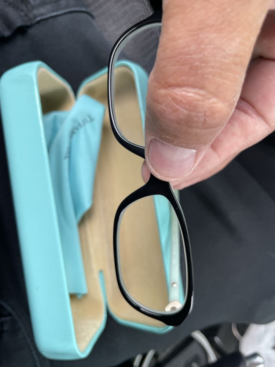 Tiffany & Co. Black Square Women's Prescription Glasses Frames with Turquoise Case and Cloth