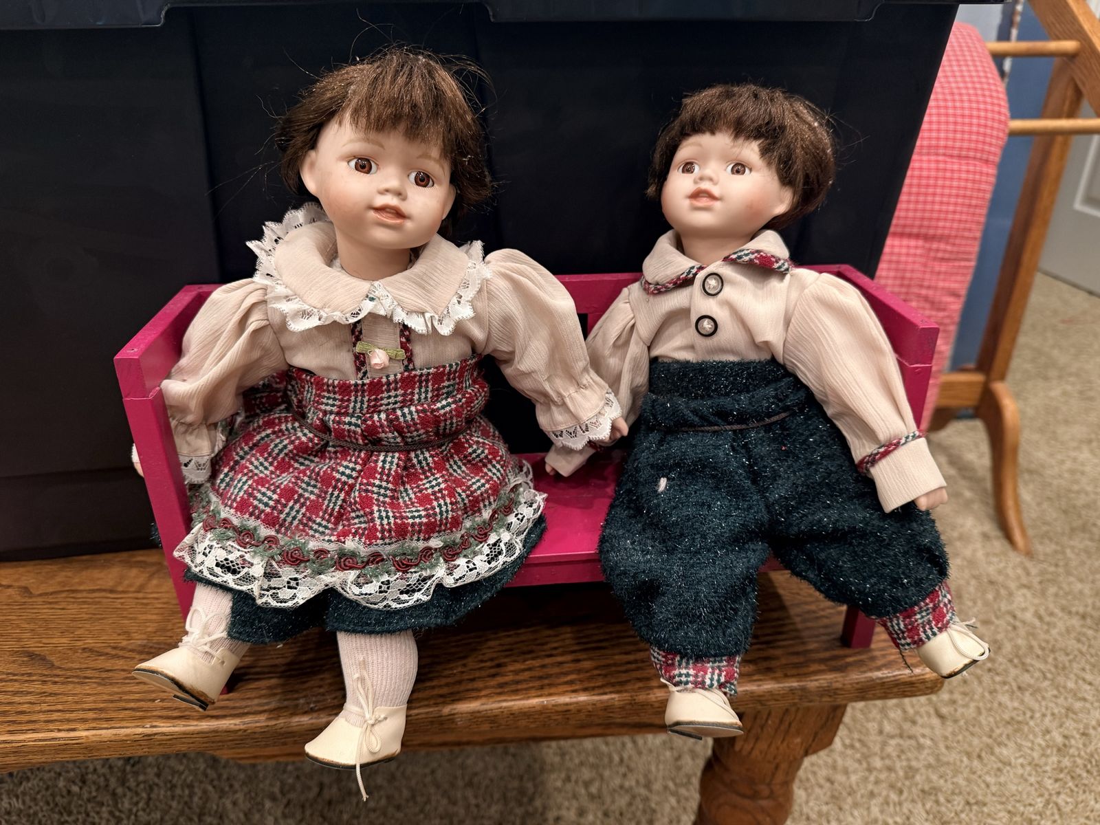 Vintage Porcelain Doll Pair
