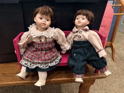 Vintage Porcelain Doll Pair