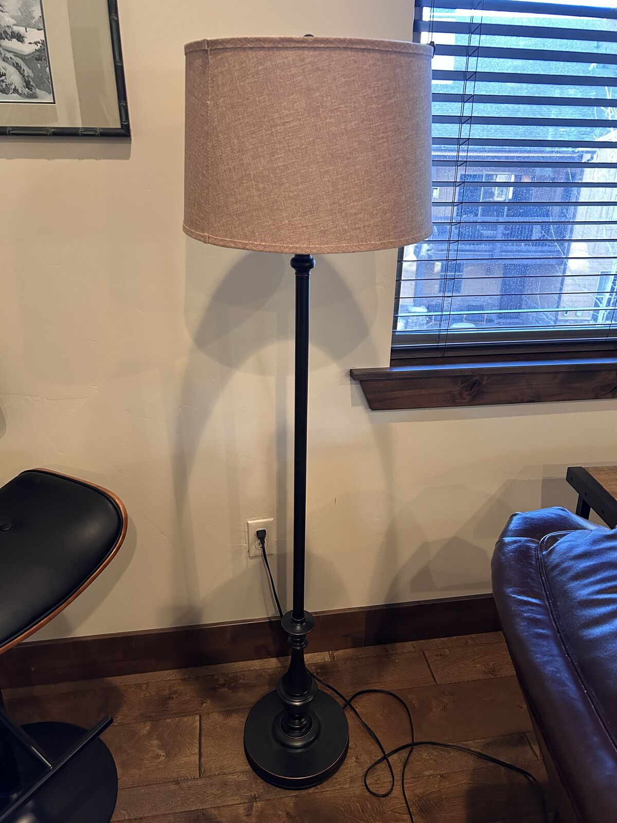 Brown shade floor lamp