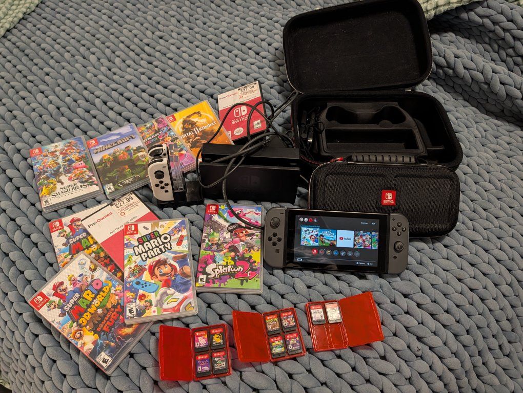 Nintendo Switch Console, Games, Joy-Cons & Accessories - Full Bundle! Super Mario, Just Dance, Mortal Kombat to Name a Few