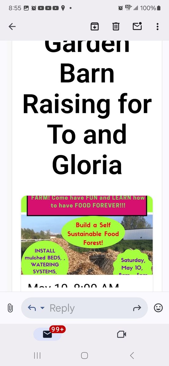 Garden Barn Raising Fun Day Sat May 8th 8 to 5pm  of Helping and Learning Easy Self Sustainable Growing Food