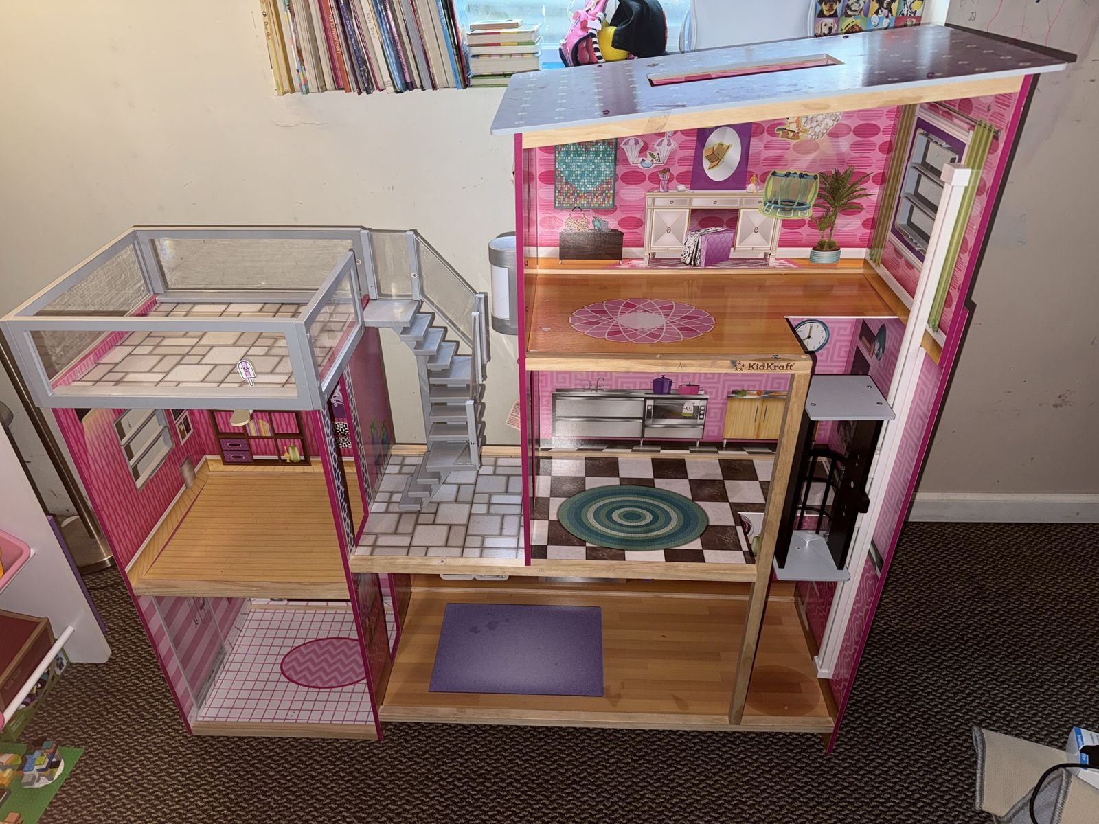 KidKraft Chelsea Doll Cottage with Balcony & Stairs - Multi-story Wooden Dollhouse