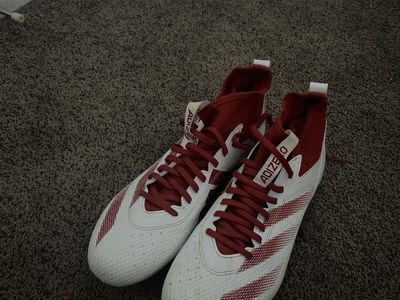 Adidas adizero red and white football cleats