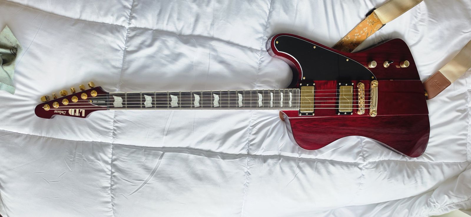 ESP LTD Phoenix-1000 solidbody electric guitar in See Thru Black Cherry with hardshell case
