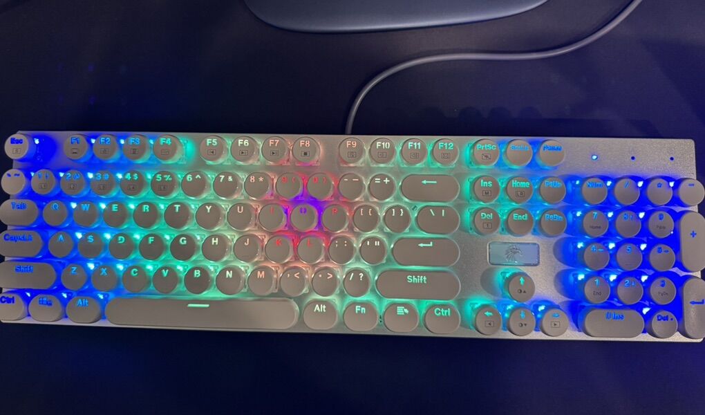 Wired Typewriter Style Mechanical Gaming Keyboard