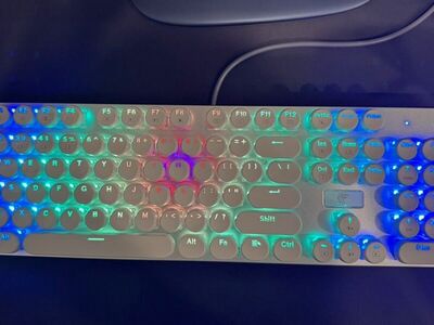 Wired Typewriter Style Mechanical Gaming Keyboard