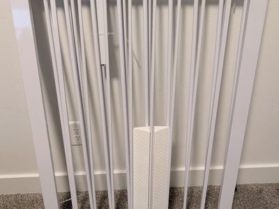 Extra Wide White Metal Safety Gate - 38 Inches Tall, Fits Openings 68.1 to 70.8 Inches