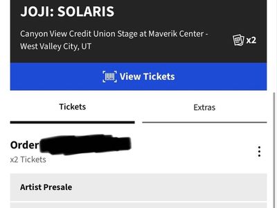 2 Joji: Solaris Concert Tickets - July 21, 2026 - Maverik Center - Section 126, Row 17