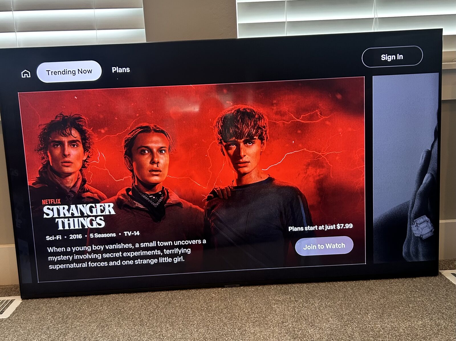 Used Samsung 55” HDTV smartTV UN55TU700D