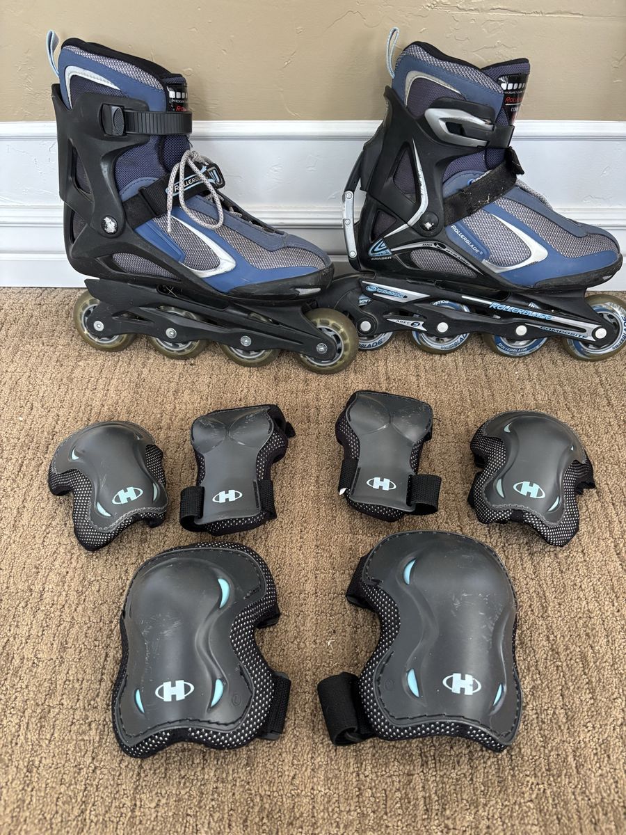 Women’s Rollerblades (size 8) + Pads
