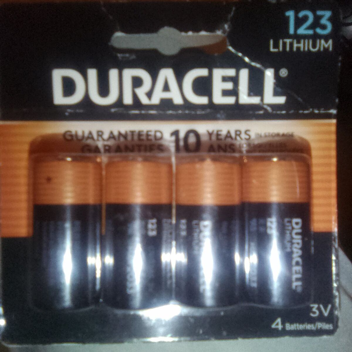 durecell 123 4pack batteries