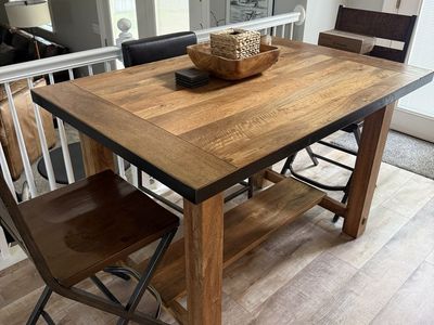 Wood & Metal Counter Height Dining Table