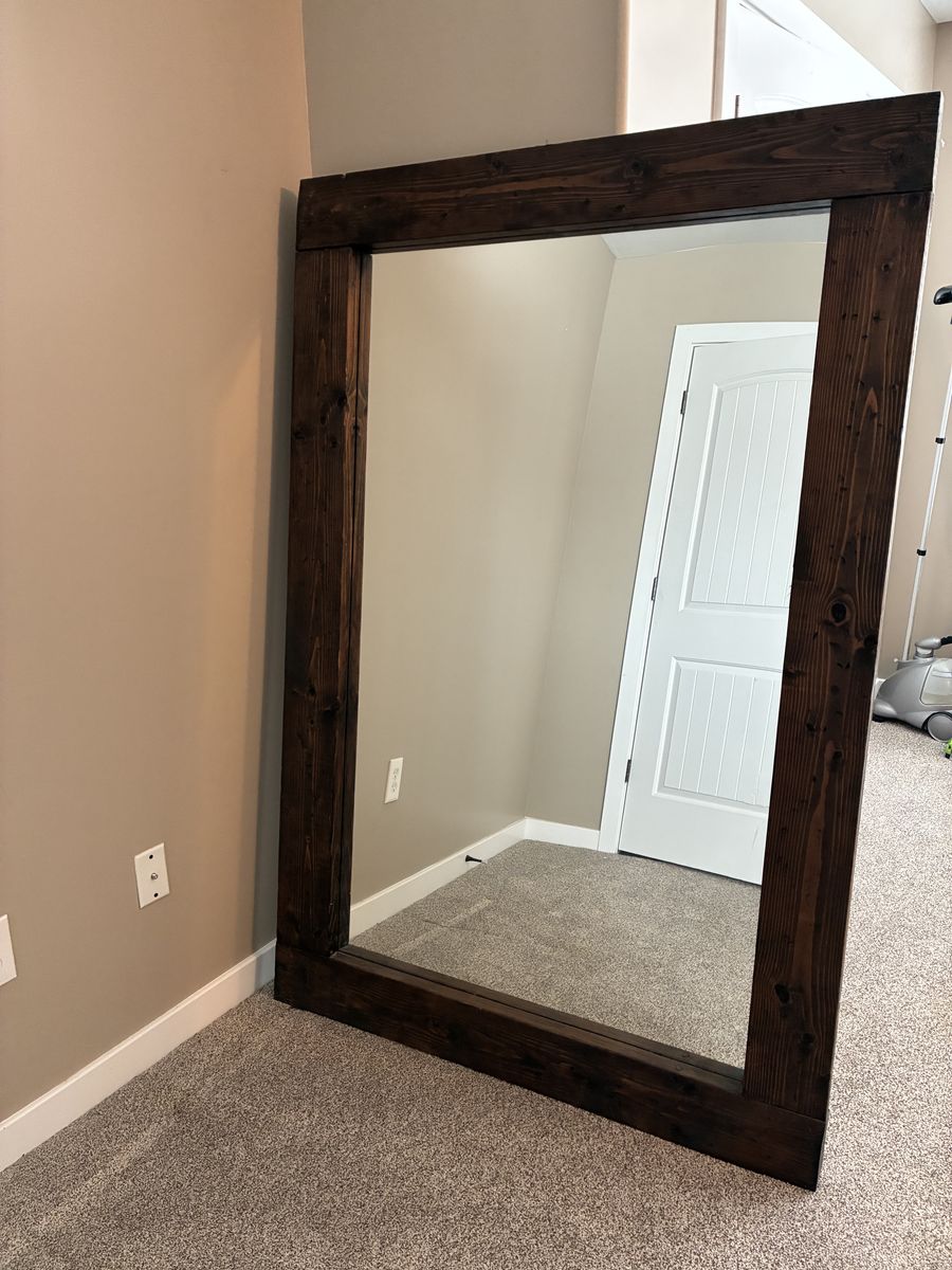 Large Wood Leaning Wall Mirror 46"x69"