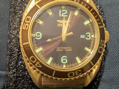 Invicta Gold-Tone Automatic Diver Watch 300m - 1000ft