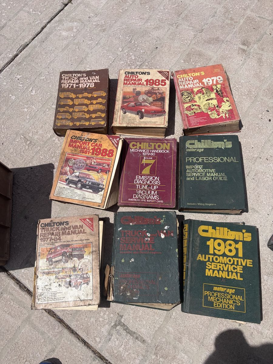 Vintage Chiltons repair manuals for vehicles