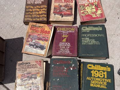 Vintage Chiltons repair manuals for vehicles
