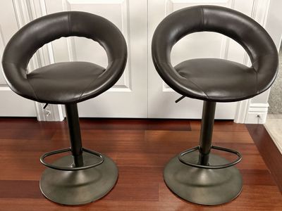 Swivel Adjustable Height Bar Stools (2)