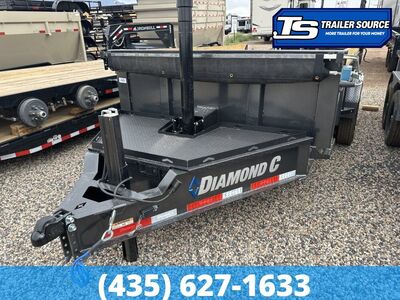 7x14 Diamond C LPT 207 Dump Trailer - 24" Sides - 15.5K GVWR - 14 Ply Tires, Board Brackets, Hydraulic Jack(s), Long Arm Tarp