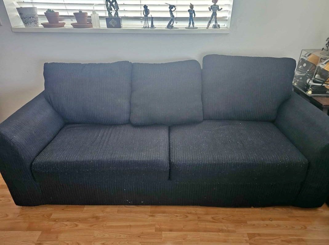 Comfortable Dark blue Fabric Loveseat