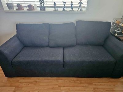 Comfortable Dark blue Fabric Loveseat
