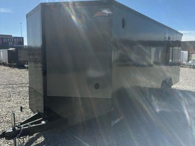 8.5x24 American Hauler Mach Enclosed Car Hauler Trailer - 7'6" Interior - 10K GVWR 2 Tone Color, Black Out Package, Rear Spoiler