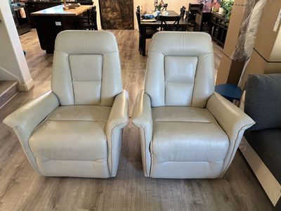 2 Leather Swivel Rocker Recliners