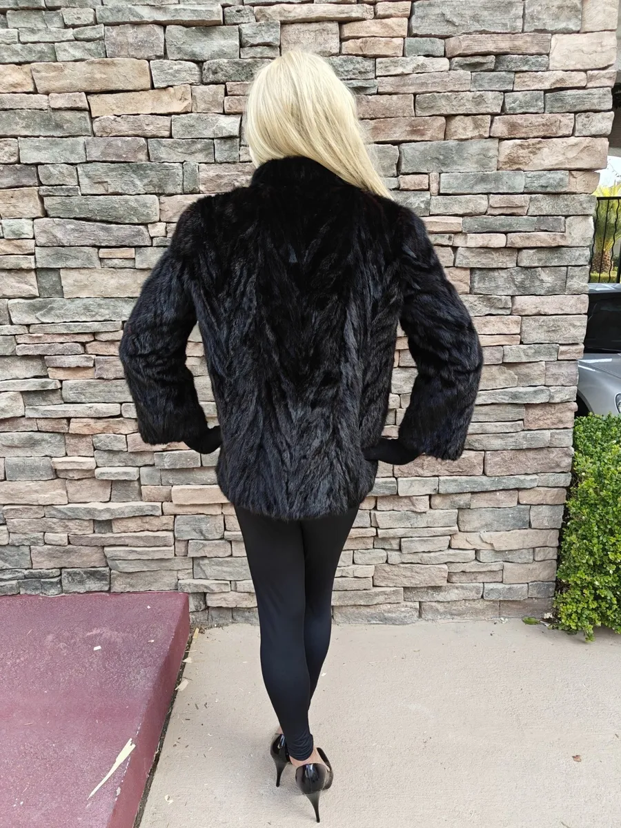 PRICE CUT - Like New Vintage Black Mink Coat Size Large