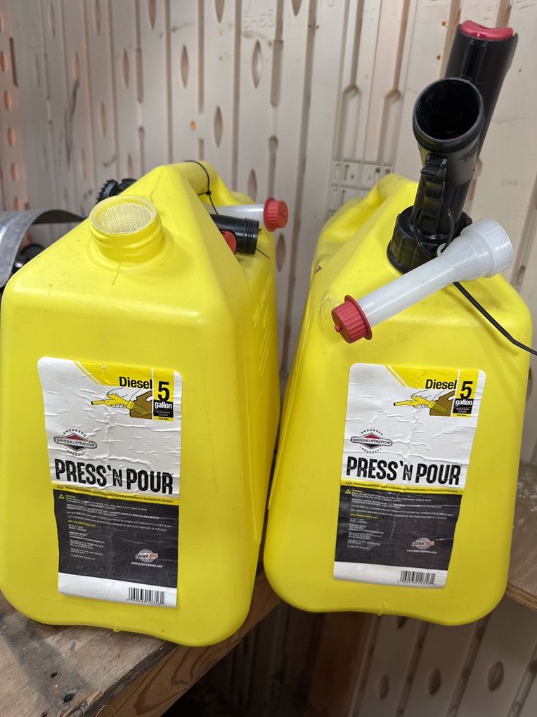 Diesel Press And Pour 5 Gallon Gas Cans